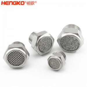 廠家直銷316不銹鋼燒結(jié)消聲器耐高溫降噪，粉末燒結(jié)氣動元件可按需定制